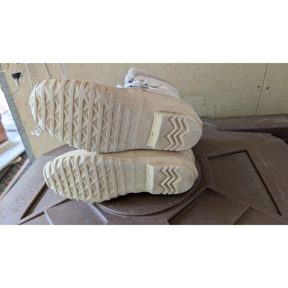 Sorel Manitou Women's White Faux Fur Lined Lace Up Snow Boots sz 7 wool liners - Picture 5 of 10